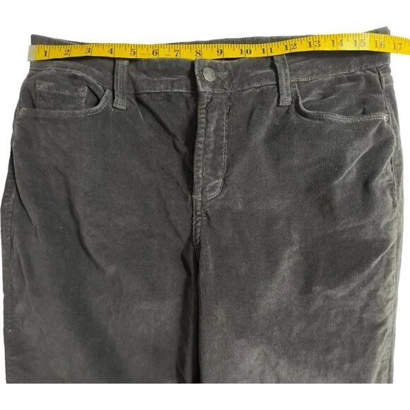 NYDJ Gray Straight Leg Lift Tuck Technology Corduroy Jeans (12) - Picture 9 of 14